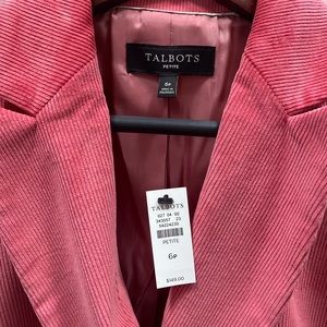 Corduroy pink petit Talbots blazer. Brand new with tag.